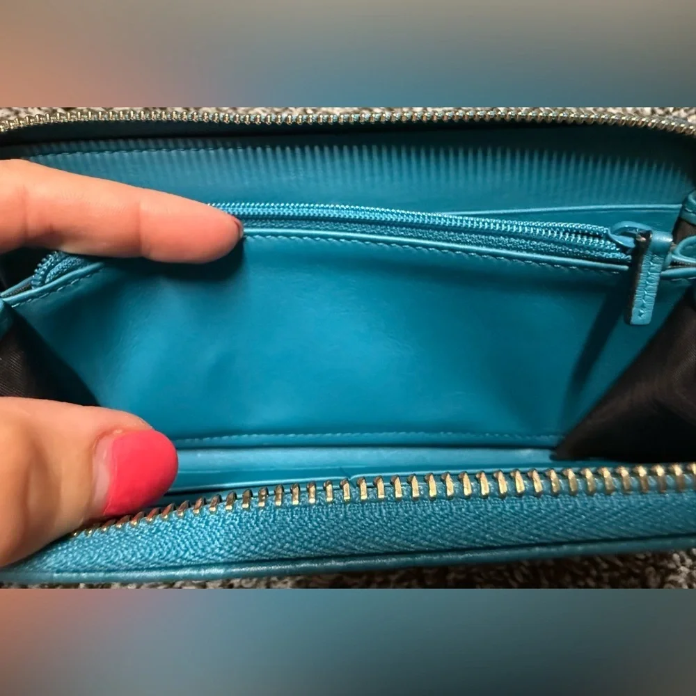 Gucci microguccissima blue zip around long wallet